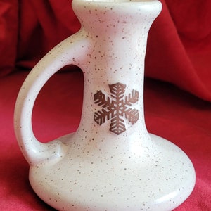 Snowflake Candlestick Holder Onion River Pottery