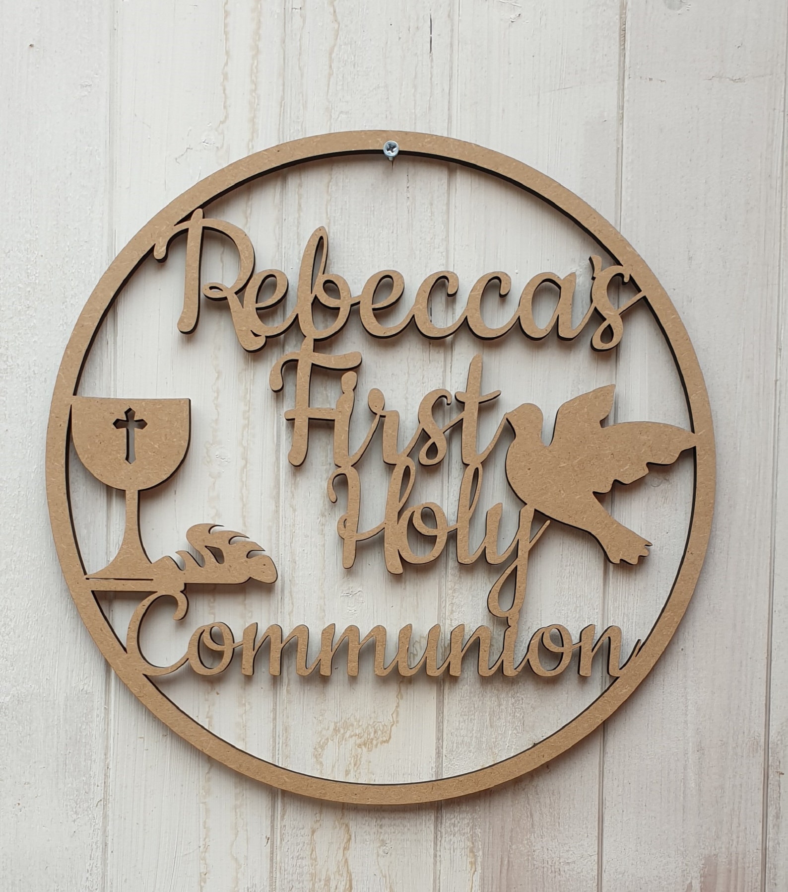 Personalized First Holy Communion Wooden Hoop Sign - MDF Decor - Etsy
