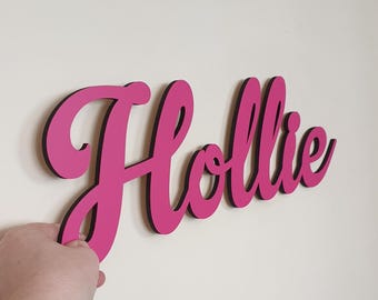 Personalised Wooden Name Sign: Nursery Wall Decor, Custom Colours