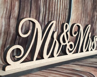 Mr and Mrs Table Sign Freestanding Sign Wedding Décor Freestanding Letters  Wedding Table Décor