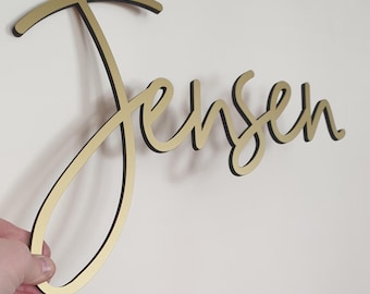 Wooden Name Sign: Personalised Room Door Decor