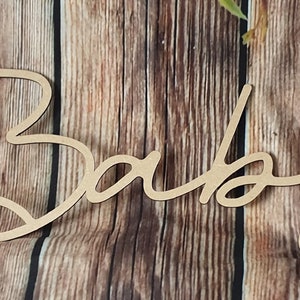 Personalised Wooden Name Wood Script Large Wall Sign Room Décor Nursery Plaque Letters Multiple Colour image 3