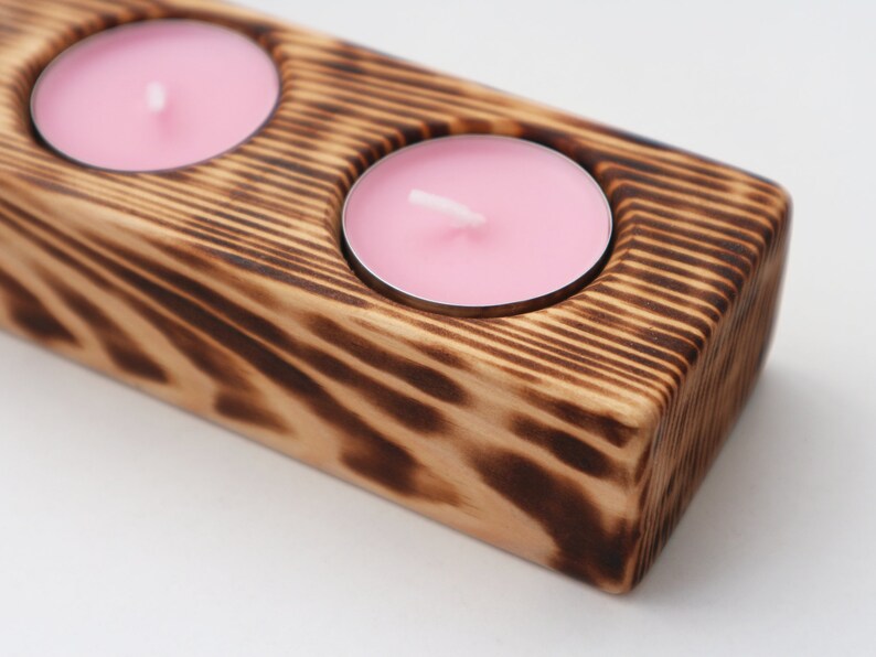 Candlestick Holder With 3 Candles Hygge Candle Board Etsy