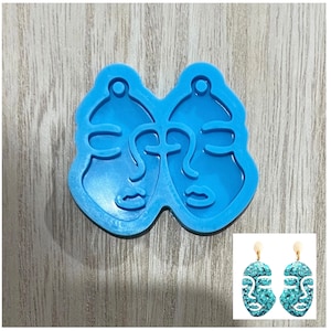 Mold for UV Resin. Women Face Earrings Mold. Silicone Mold for 