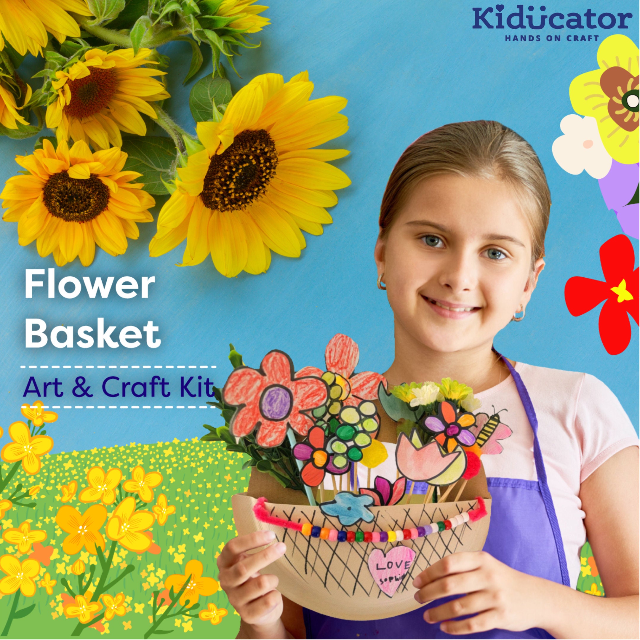 Flower Basket Art & Craft Kit step by Step Tutorial 