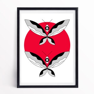 Art print - Butterflies, Art poster, Wall print, High-quality pigment ink print