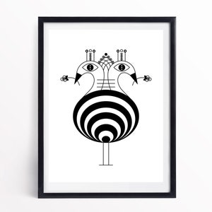 Art print - Birds, Art poster, Wall print, High-quality pigment ink print
