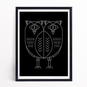Art print - Owls, Art poster, Wall print, High-quality pigment ink print