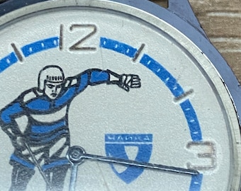 Reloj de gaviota. Reloj cohete soviético. Jugador de hockey.