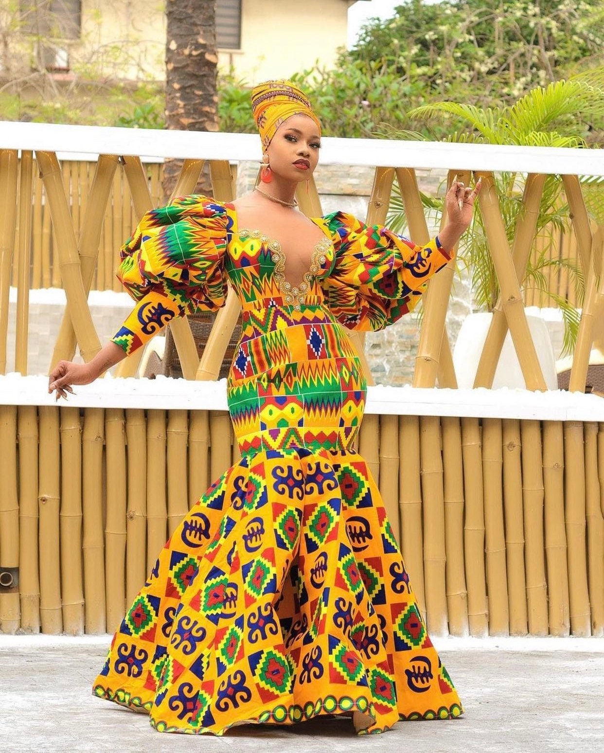 Kente Dresses Long Kente Party Dress Long African Dresses Etsy