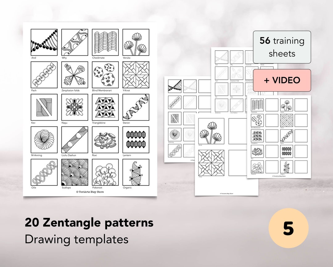 20 Zentangle Patterns Easy Zentangle Drawing Templates With Video