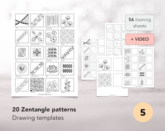 20 Zentangle patterns Easy Zentangle drawing templates with video tutorial, Zentangle patterns beginners, Zentangle art, Zentangle supplies