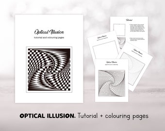 Optical illusion drawing tutorial, Line art tutorial, Zentangle drawing guide for beginners