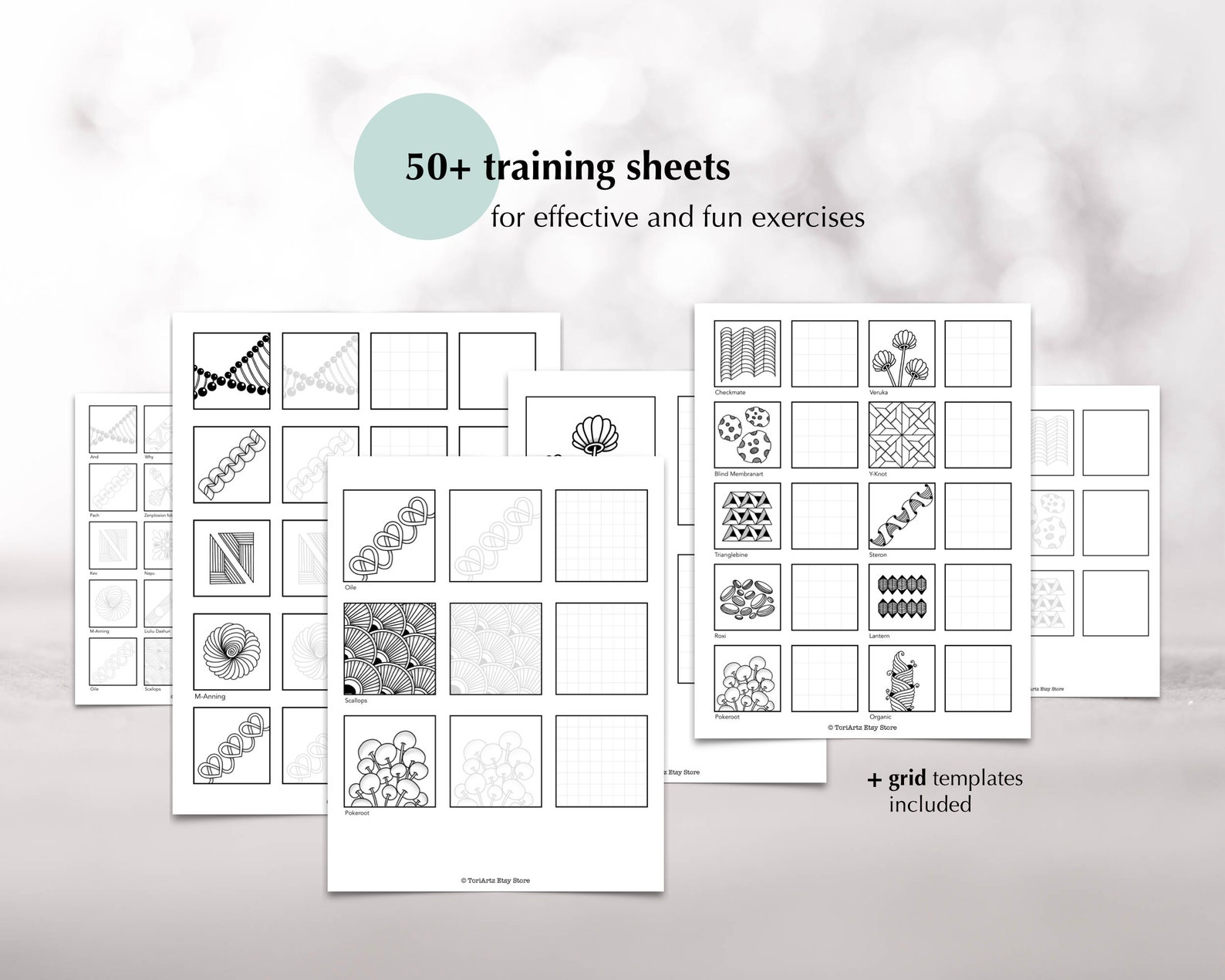 20 Zentangle Patterns Easy Zentangle Drawing Templates With Video ...