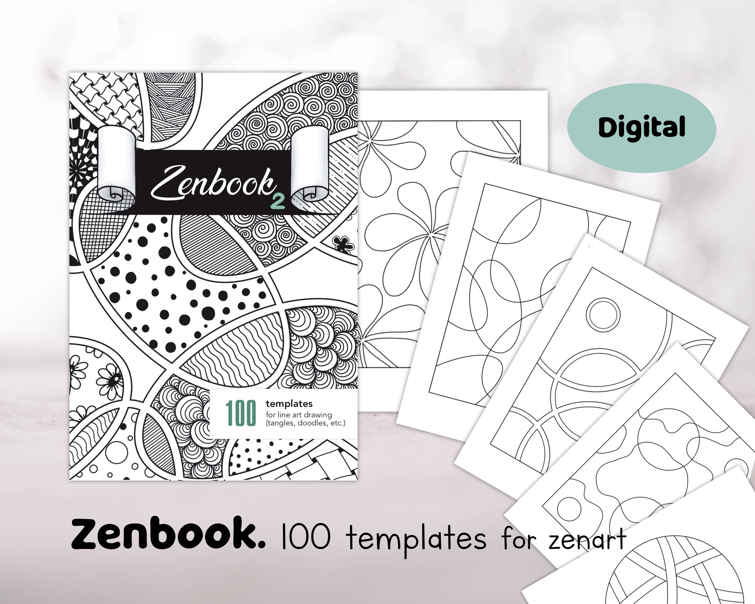 Zenbook: 100 Printable Templates for Zentangles and Doodles