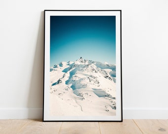 Impression giclée du pic alpin enneigé, photographie d'art, montagnes hivernales, Alpes françaises, art des Troi Valleys grande taille