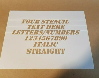 Custom Cut Stencil with Letters Numbers Logo Personalized 8.5 x 11" or 12" x 12"