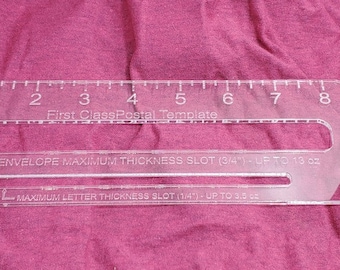 USPS First Class Letter Template & Small Package Thickness Gauge - Measurement Tool 8 Inch Ruler Shipping Tool