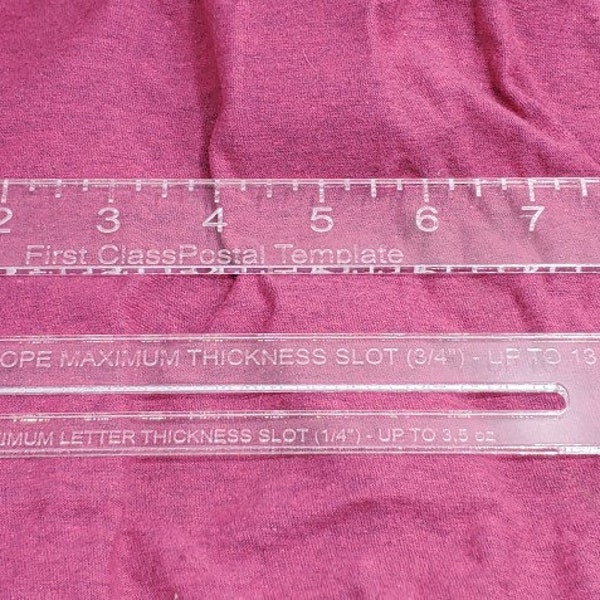 USPS First Class Letter Template & Small Package Thickness Gauge - Measurement Tool 8 Inch Ruler Shipping Tool