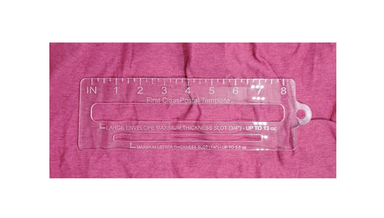 USPS First Class Letter Template Small Package Thickness Gauge