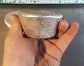 Aluminum Ingot Round Muffin Size Approx 1 pound Casting Alloy Stock Arts Crafts