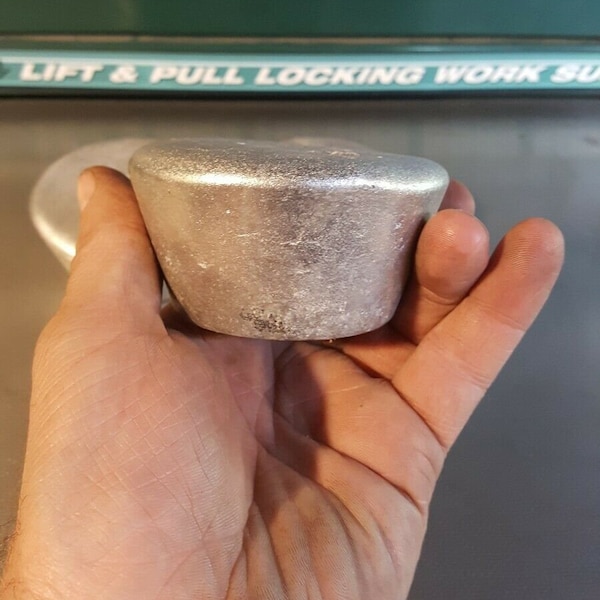 Aluminum Ingot Round Muffin Size Approx 1 pound Casting Alloy Stock Arts Crafts