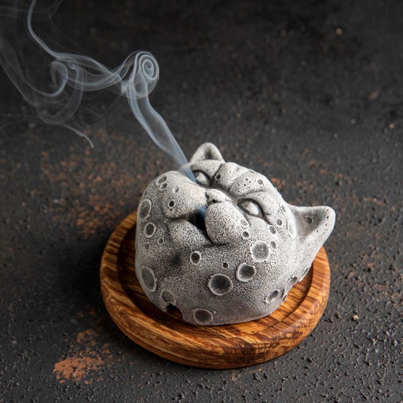Cat Planet Backflow Incense Burner With Cube Incense Gift