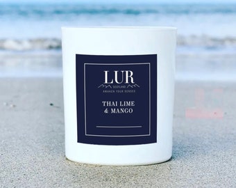 Thai Lime & Mango Candle/Luxury Scottish Soy Wax/ Scottish Gifts/ Gifts for Her/Hebrides/Perfect Gift/Home Fragrance/Relax/Summer Candle