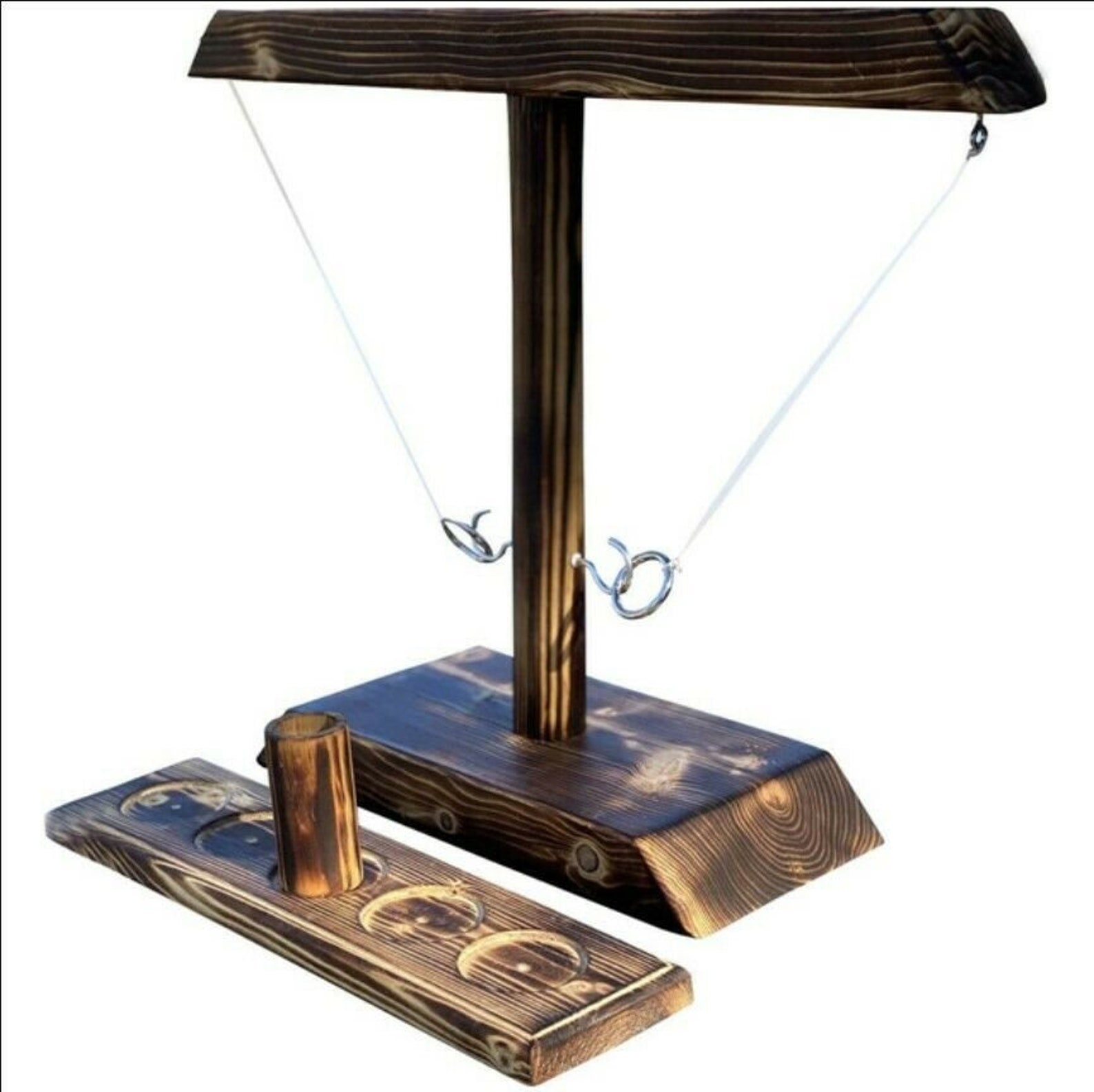 Handmade Wooden Hook And Ring Toss Battle Bars Game Etsy