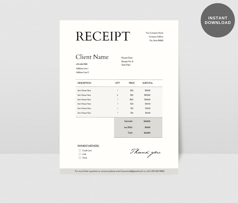 Printable Editable Receipt Template - Il 794xN.4477296440 Dwi4 