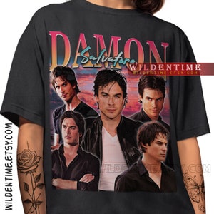 Retro Damon Salvatore Shirt-Damon Salvatore Sweatshirt, Damon Salvatore T-shirt, Damon Salvatore Merch ,Diares Sweatshirt