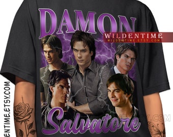 Chemise rétro Damon Salvatore, sweat Damon Salvatore, t-shirt Damon Salvatore, t-shirt vintage Bootleg style vampire sweat-shirt