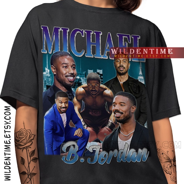 MICHAEL B JORDAN Shirt, Michael B Jordan T shirt, Michael B Jordan Homage T-Shirt, Michael Bakari Jordan American Actor Vintage Merch