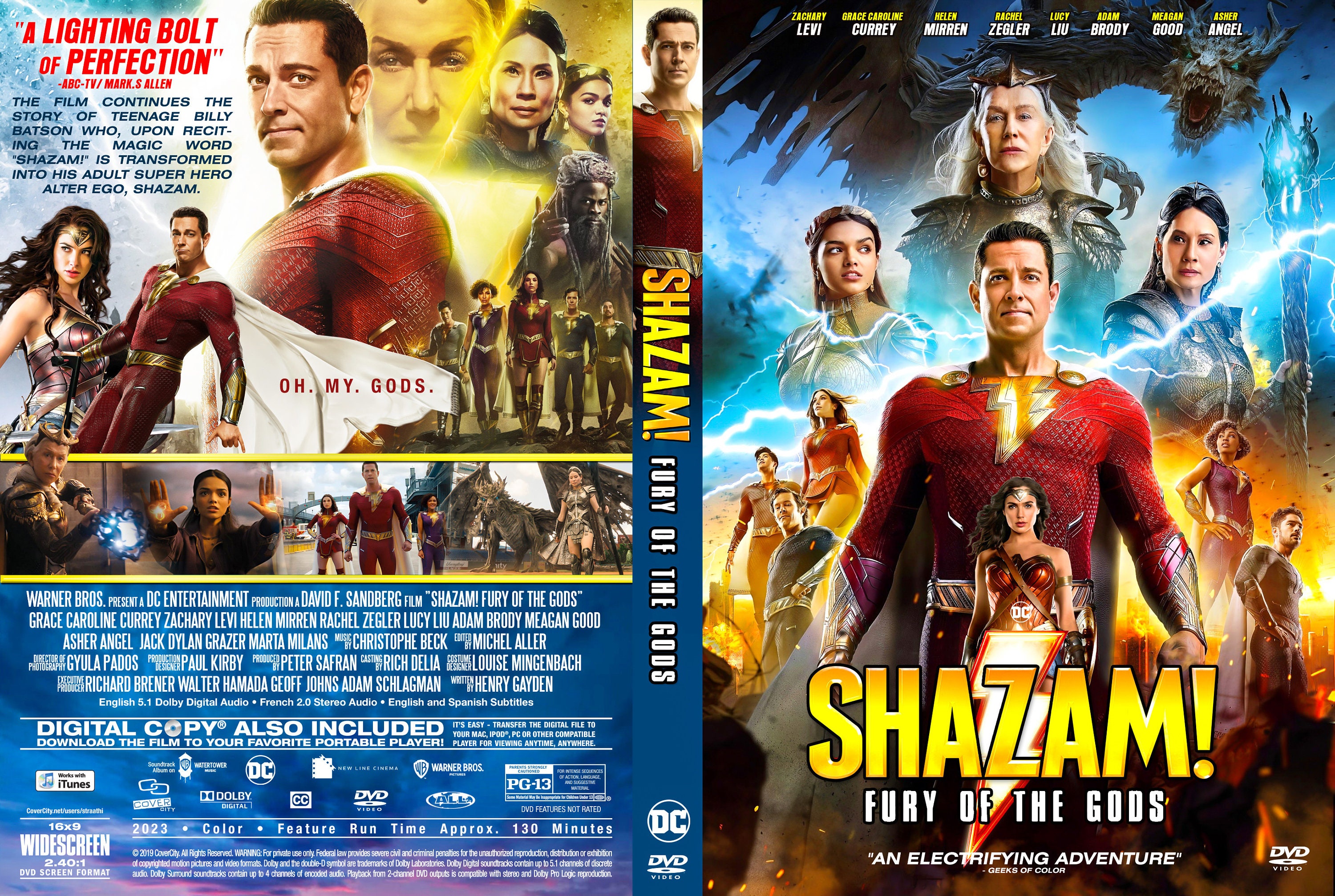Shazam Fury of the Gods 2023 1 Blu-ray and 1 DVD Cover - Etsy