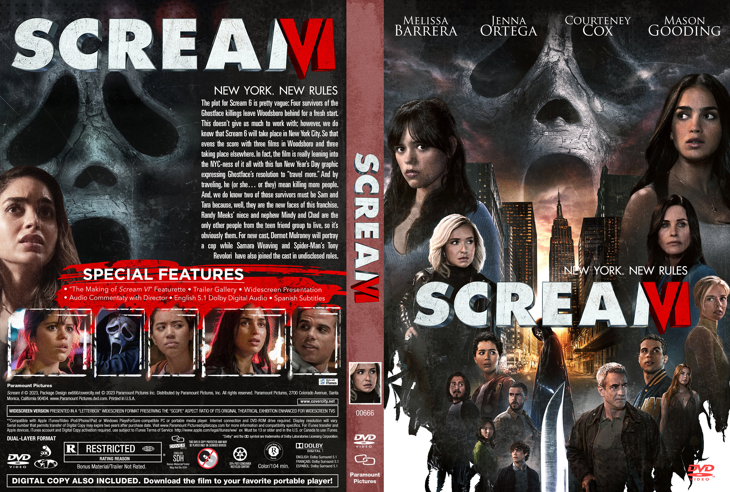 Scream 6 2023 1 Bluray and 1 DVD Cover Printable Covers Etsy Australia