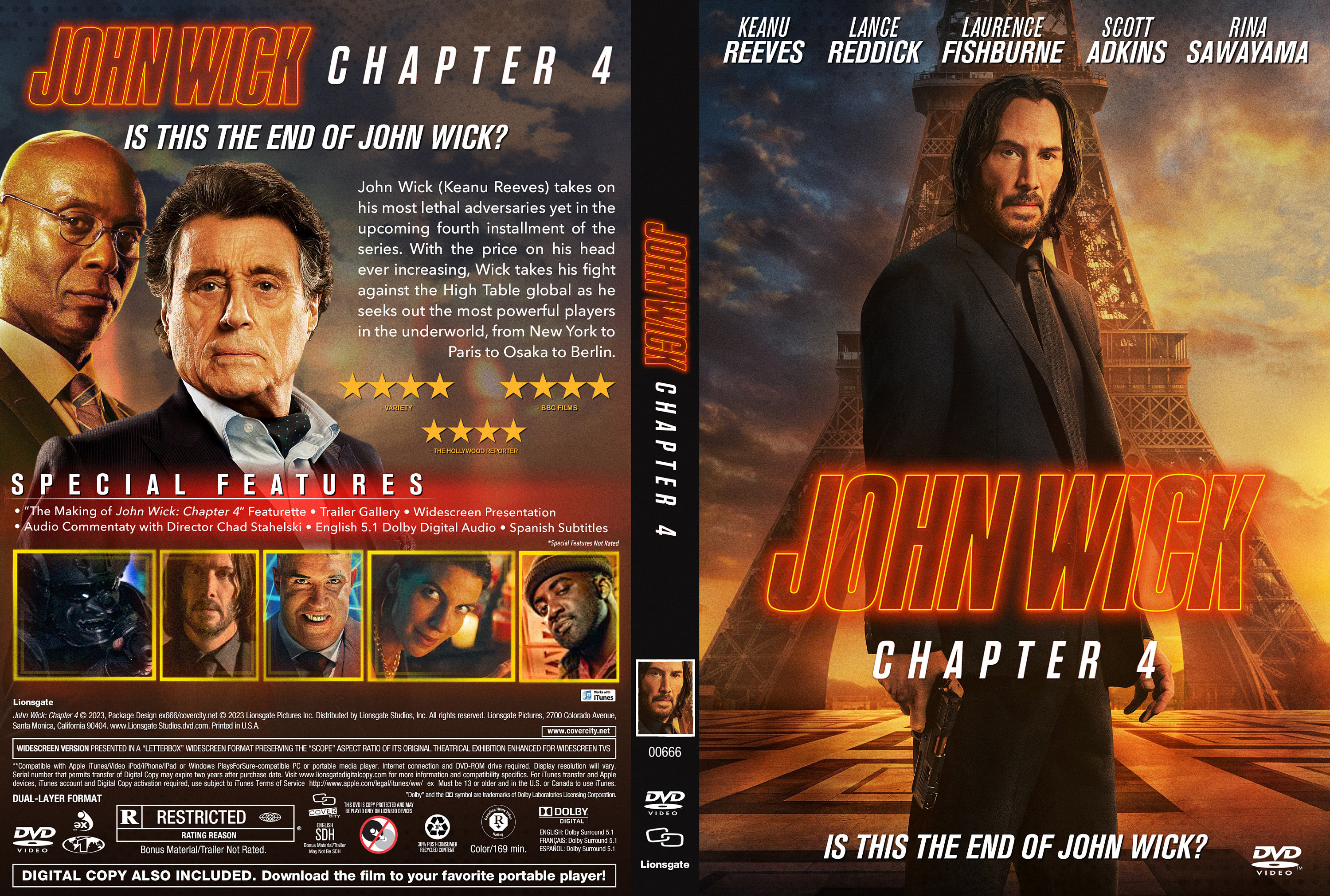 John Wick: Chapter (2023) Blu-ray And DVD Cover Printable Covers Only ...