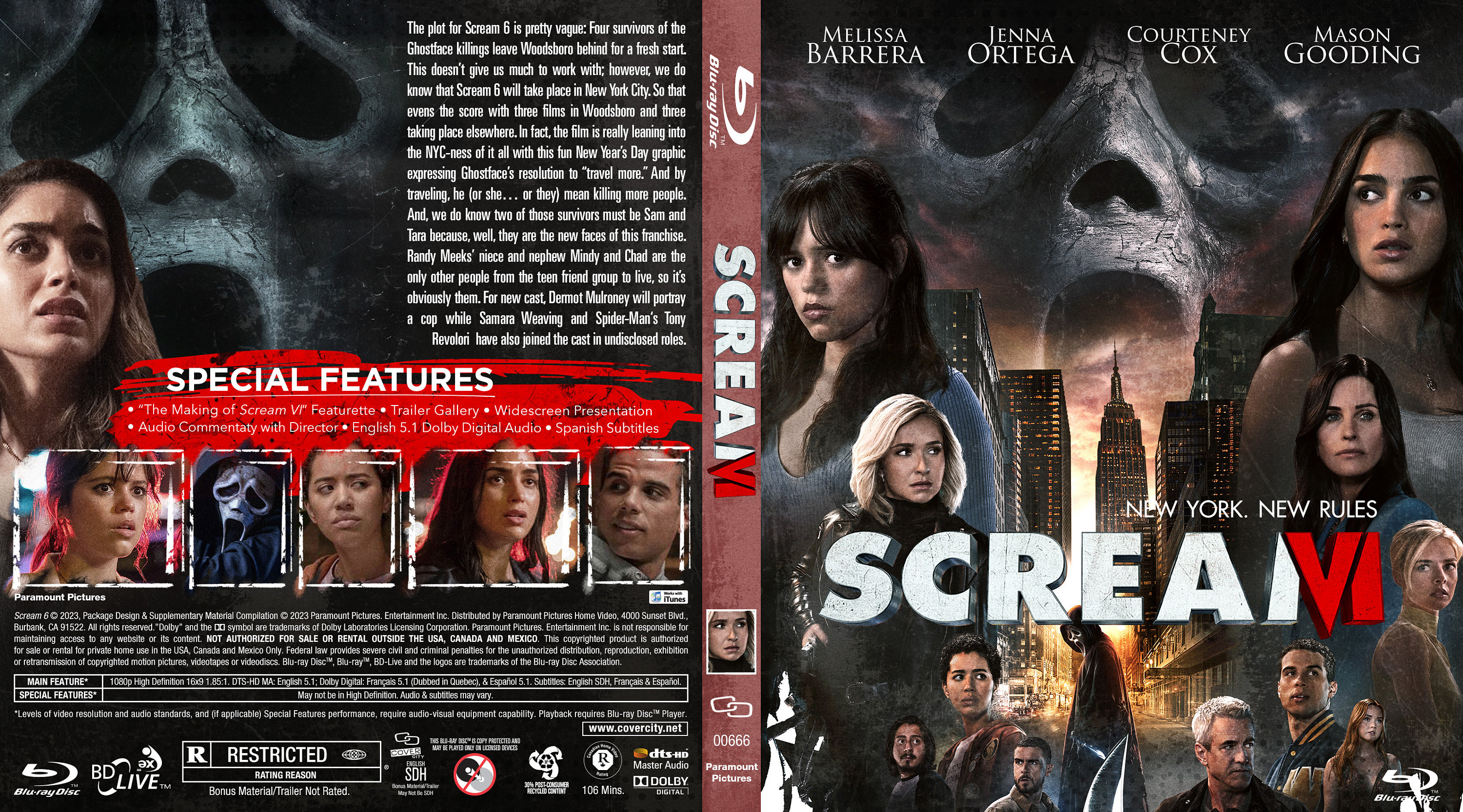 Scream 6 2023 1 Blu Ray And 1 Dvd Cover Printable Covers Only Etsy 