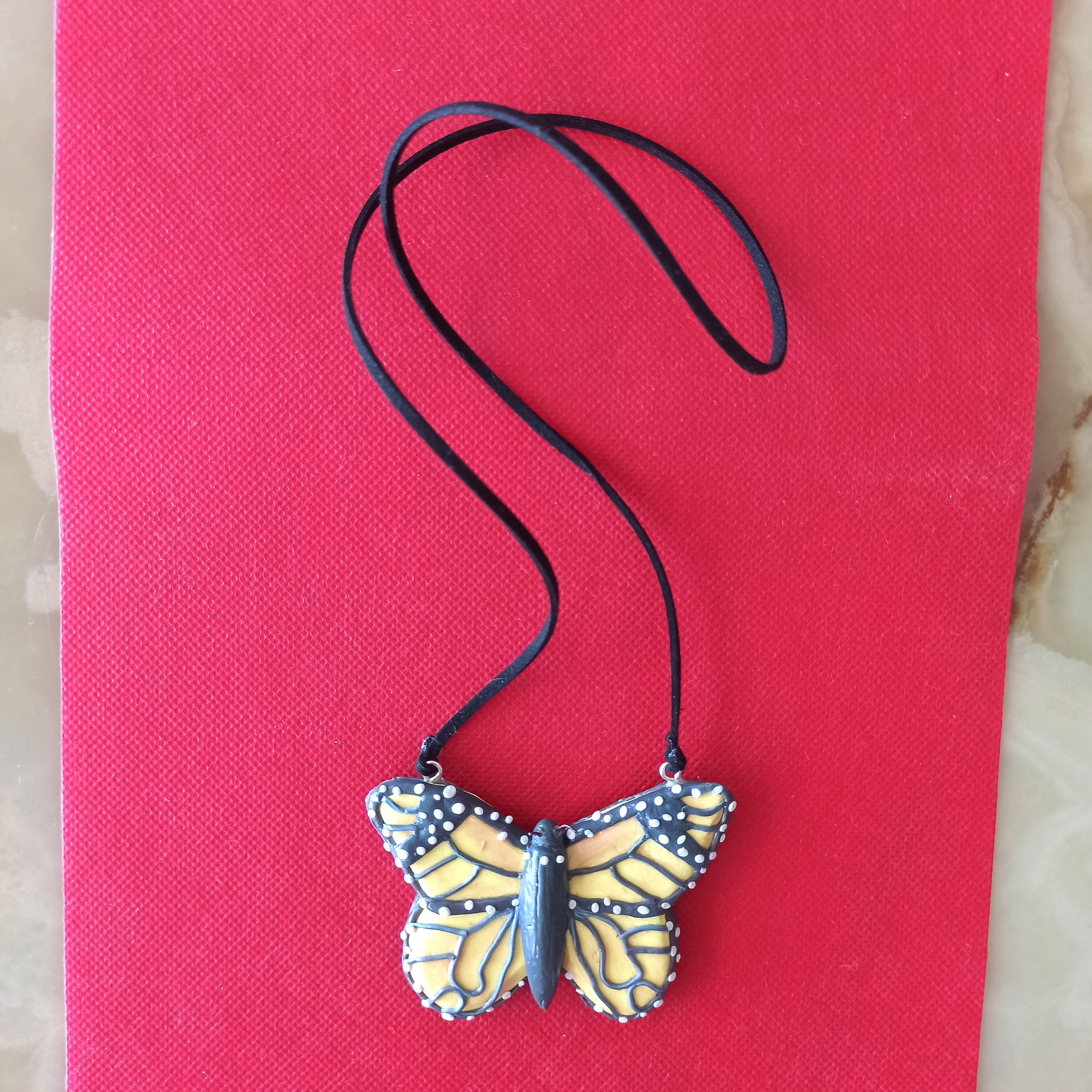 Handmade polymer clay pendant butterfly Etsy