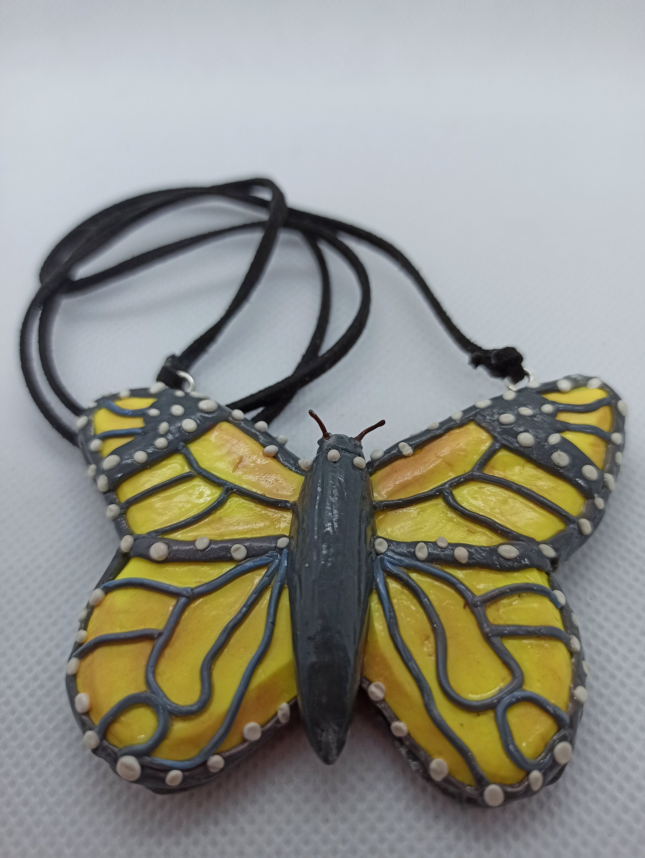Handmade polymer clay pendant butterfly Etsy