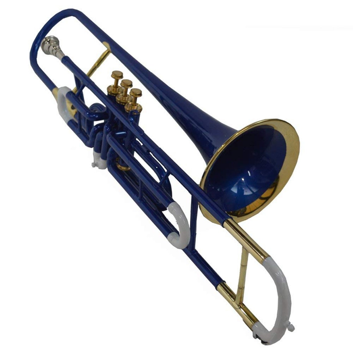 Trombone Blue Brass Plated Bb Etsy