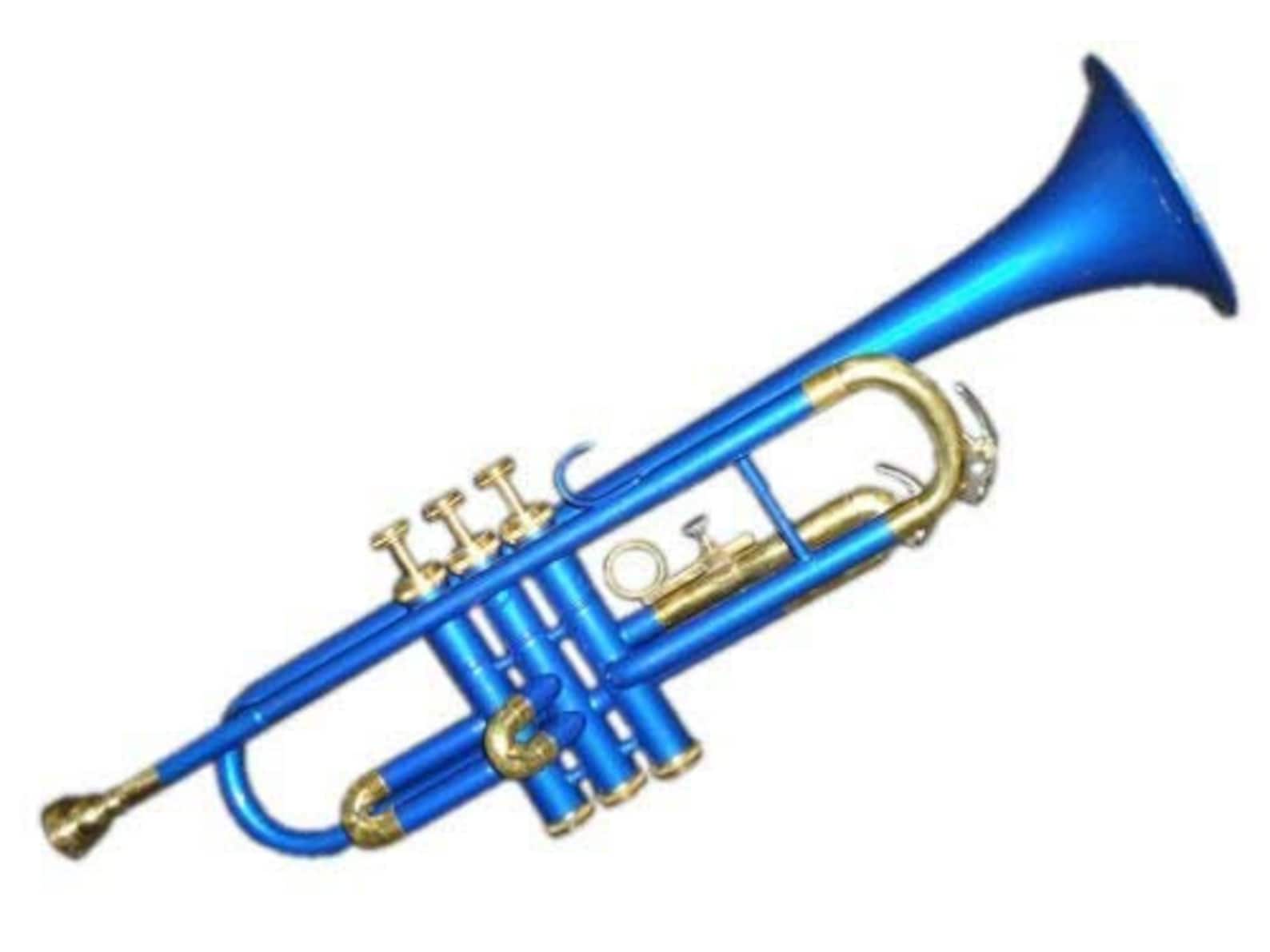 Trumpet Bb light blue with Case Mouthpiece Etsy
