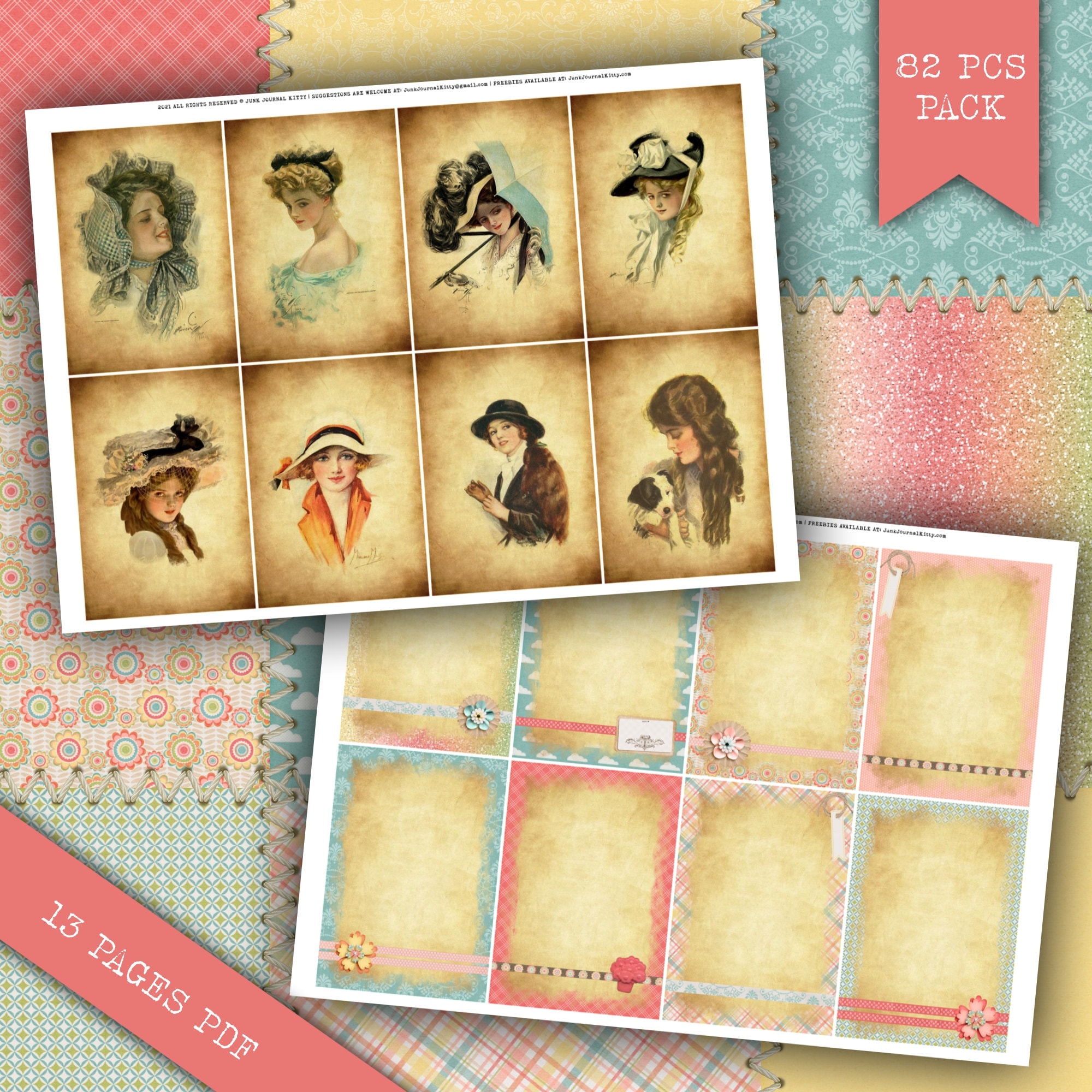 VINTAGE VICTORIAN Ephemera Pack, Junk Journal, Ephemera Pack, Printable ...