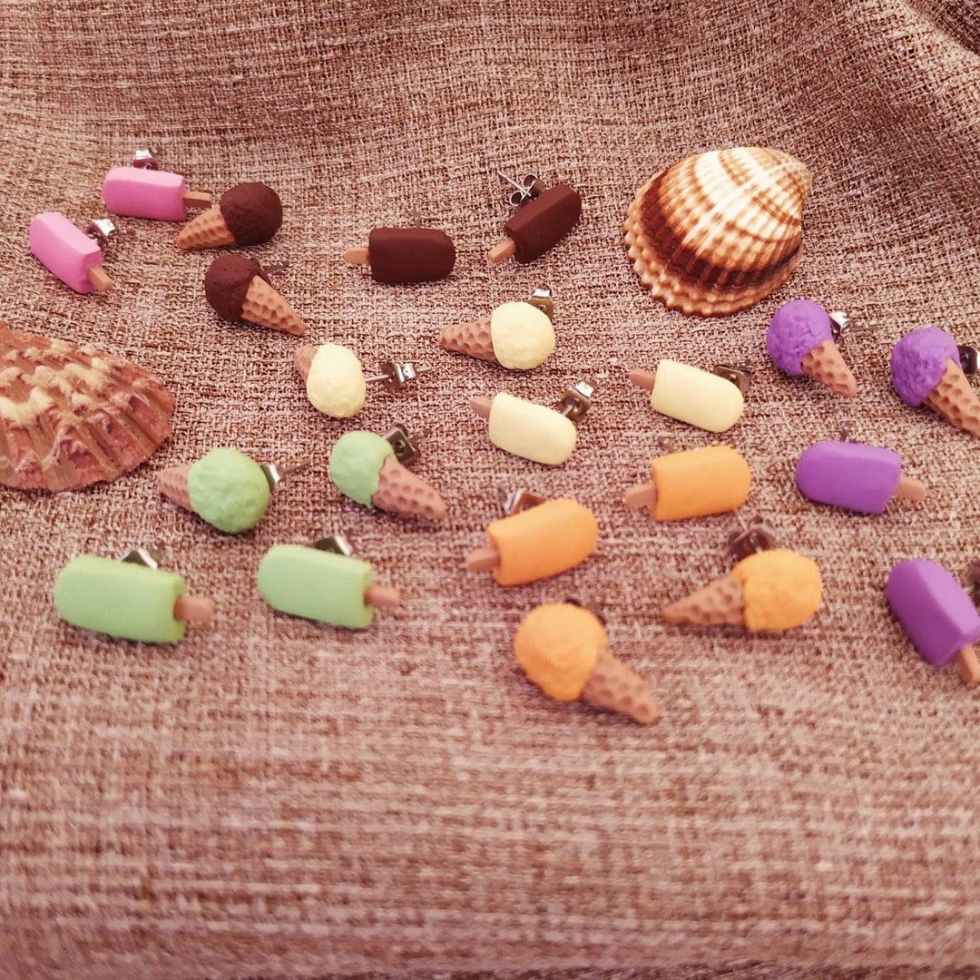 Ice Cream Stud Earrings Ice Cream Cones and Popsicles Etsy