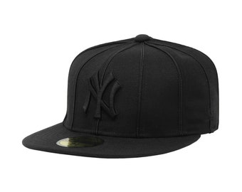 Men Hat 59Fifty Fitted New York Yankees New Era Black Cap Size 7