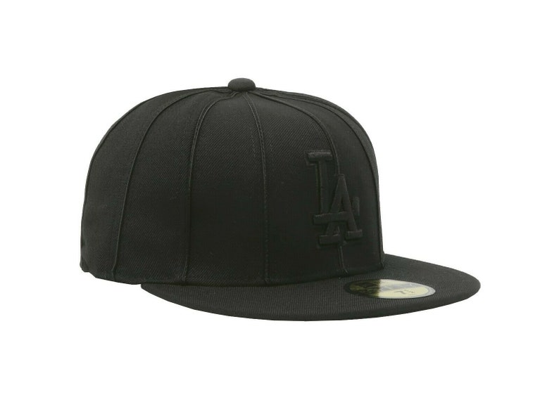 Men's Fitted Black Hat Cap 59fifty Los Angeles Dodgers New Era Etsy