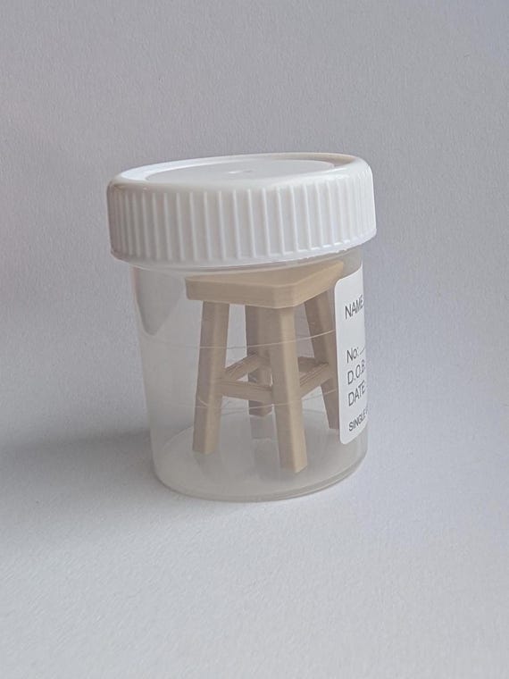 Stool Sample Gag Gift – Funny Prank Product – 3D Printed Miniature Stool in Real Specimen Container – Novelty Desk Decor