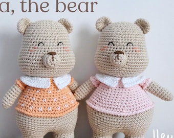 Amigurumi Crochet Pattern - Rita the Bear - PDF in ENGLISH - Easy Stuffed Toy Tutorial