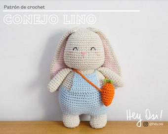 Patrón de crochet Conejo Lino / PDF EN ESPAÑOL / Amigurumi