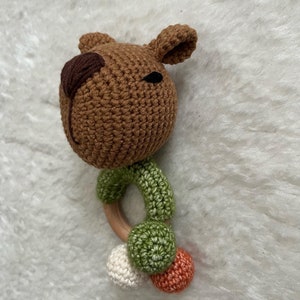 Carlos the Capybara Crochet Comforter and Rattle Bundle image 9