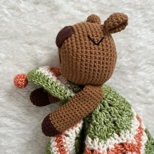 Carlos the Capybara Crochet Comforter and Rattle Bundle image 6